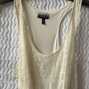 Allison Brittney Cream Lace Maxi Dress with Brown Tie